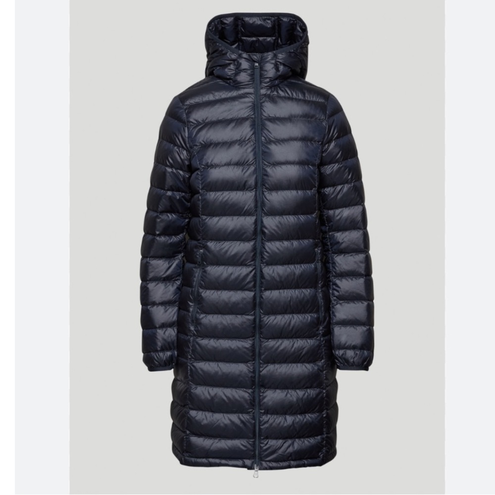 Aritzia Long Puffer Coat in Navy